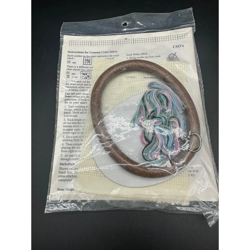 Banar Designs Counted Cross Stitch Kit Gift Basket Oval Frame Included